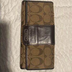 Coach Olive and Black Signature Wallet